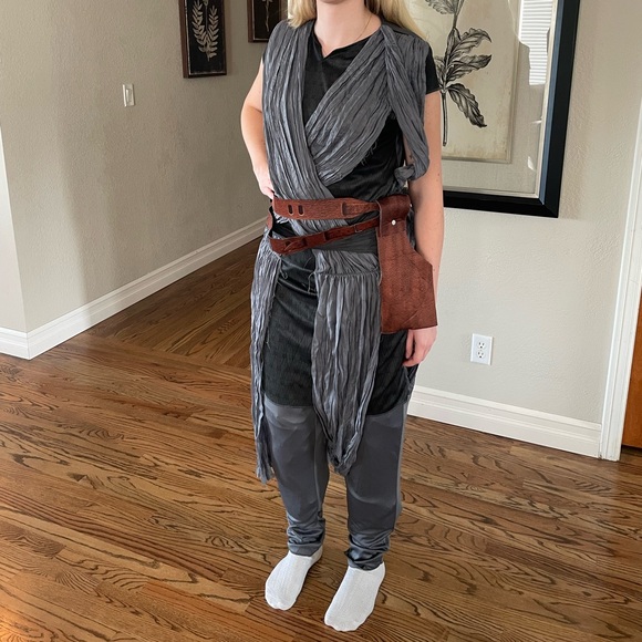 Disney Star Wars Rey Grey Jumpsuit Halloween Costume Adult women’s large - Picture 3 of 5